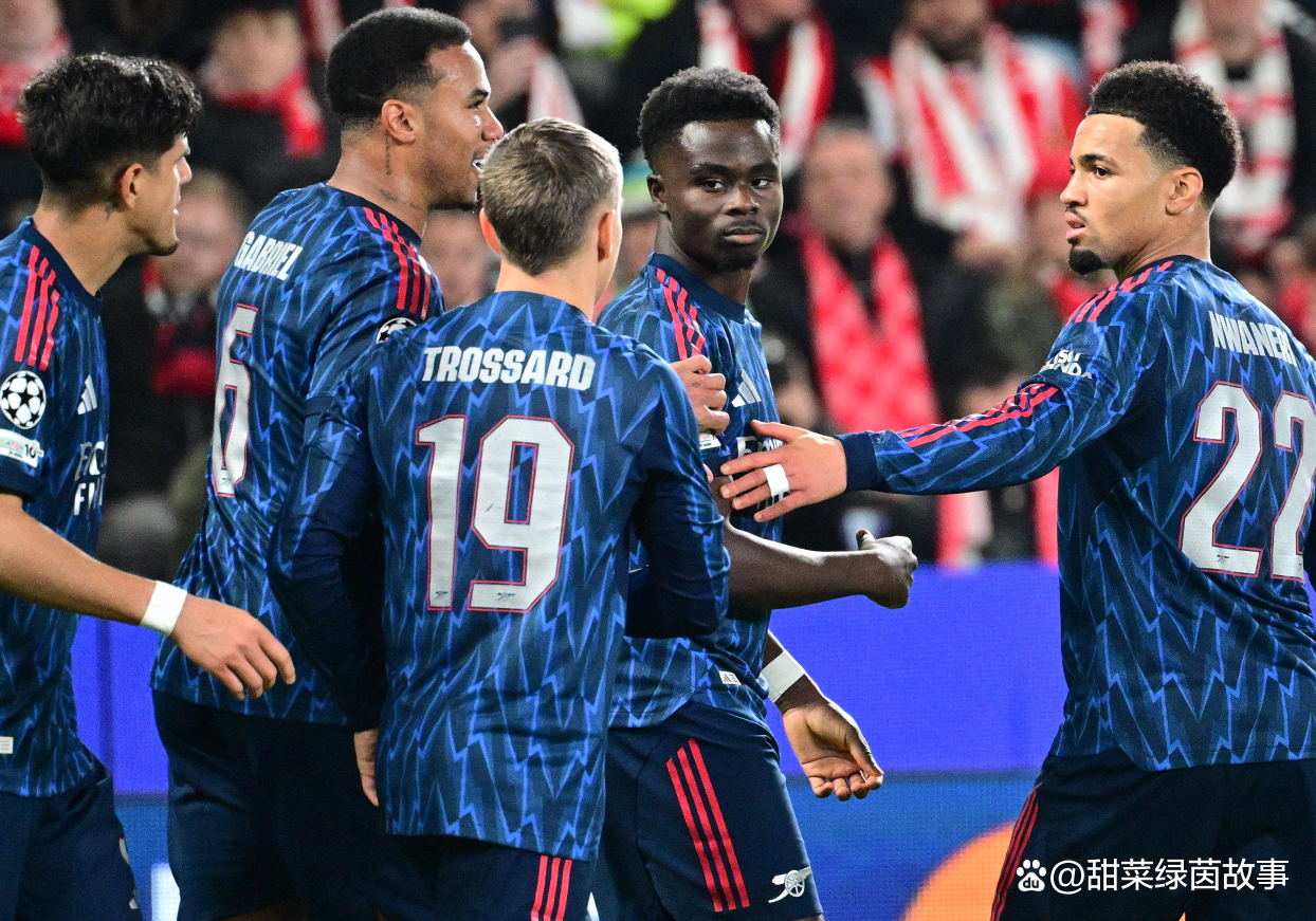 阿森纳发布欧冠战布拉格斯拉维亚海报萨卡身穿蓝色客场球衣出镜的简单介绍  第1张